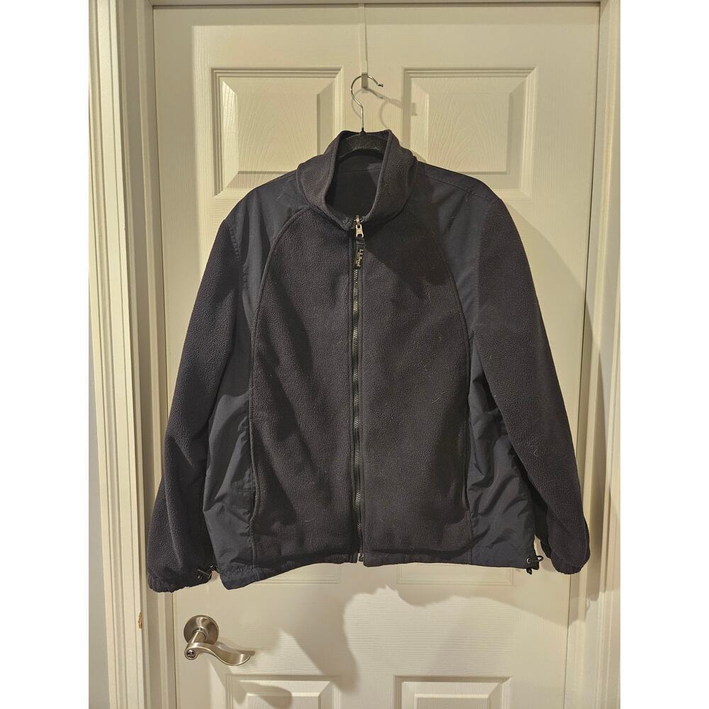 LL Bean Reversible Fleece Lined Coat Women Sze XL Regular 0XV65 Black Ski Jacket - Picture 7 of 8